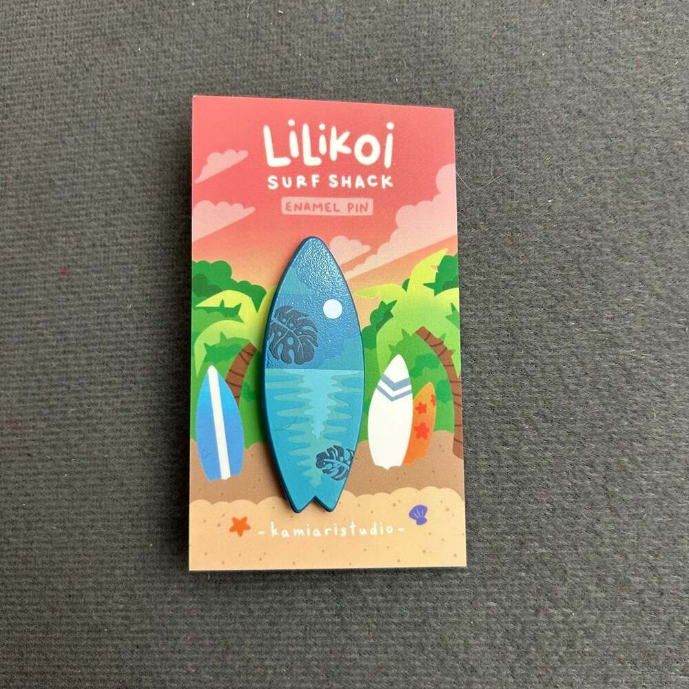 Lilikoi Surf Shack Surfboard Enamel Pin by Kamiaristudio